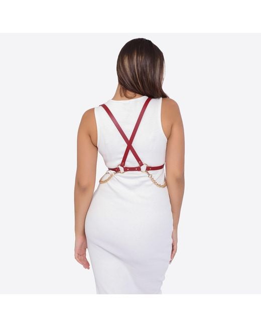 Haute Cuir Red Double Chain Leather Harness