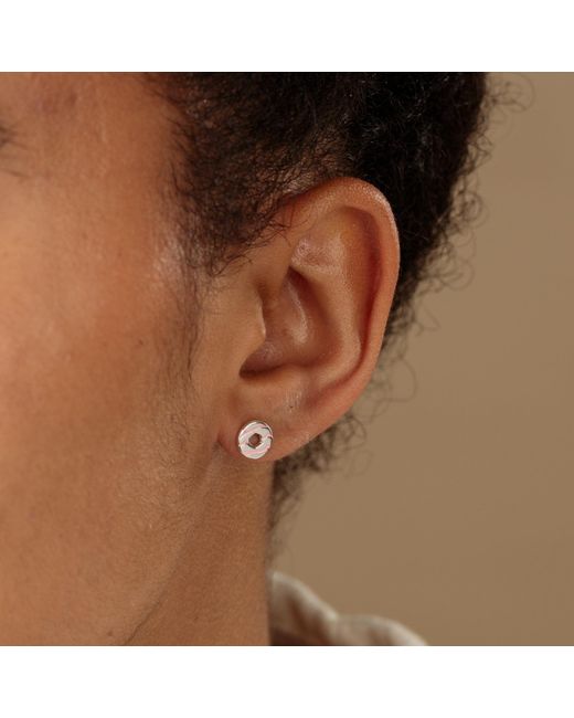 Lily Charmed Metallic Sterling Party Ring Biscuit Stud Earrings With Enamel