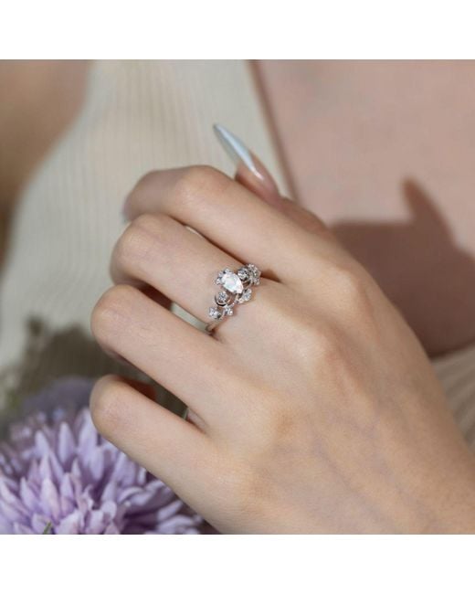 Azura Jewelry New York Metallic Moonlit Moonstone Ring Vermeil