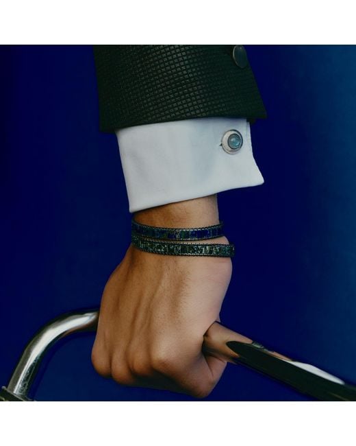 Tateossian Blue Mosaic Bracelet for men
