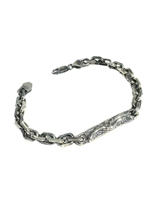 Tg-Jewellery by Tamara Gervasio Metallic Celtic Dog Plate Knife Edge Trace Chain for men