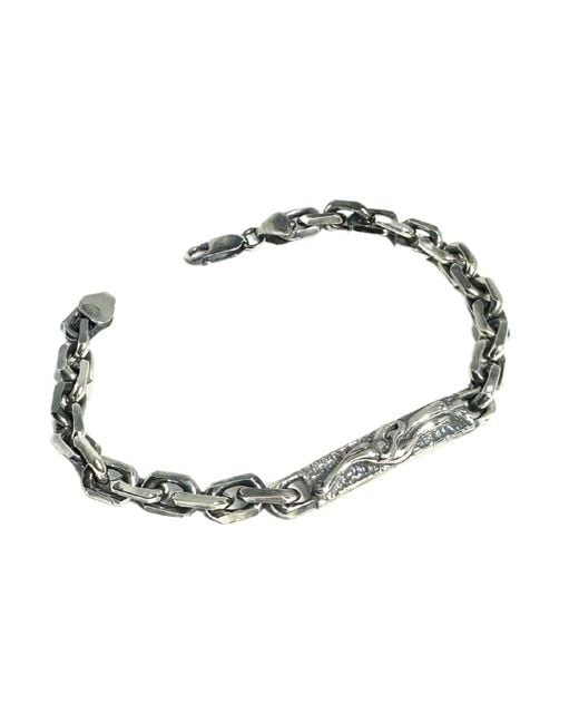 Tg-Jewellery by Tamara Gervasio Metallic Celtic Dog Plate Knife Edge Trace Chain for men
