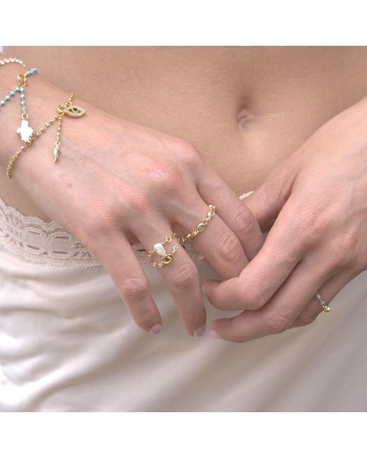 Alexie of Athens Metallic Protection Evil Eye Bead Bracelet