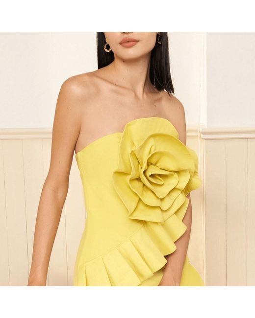 Yumi Kim Yellow Rio Chartreuse Linen Dress