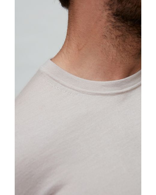 Paul James Knitwear Gray Neutrals Superfine Merino Silk Bellini Short Sleeve Jumper for men