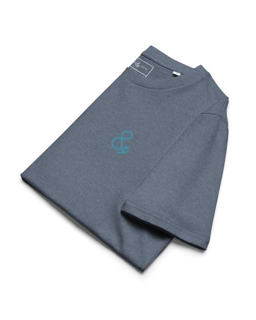 Anchor and Crew Blue Heather Just Roam. Seeker Organic Cotton T-Shirt