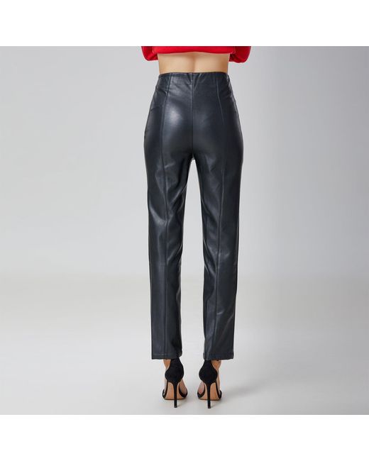 Smart and Joy Gray Pu Cigarette Pants