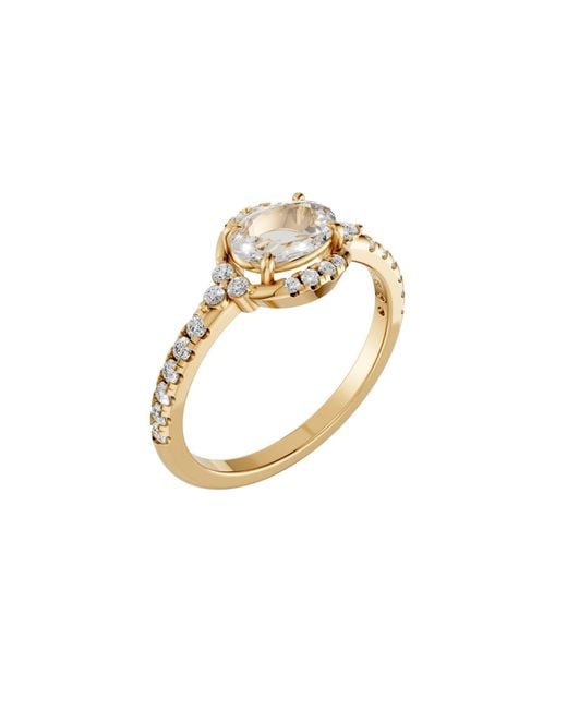Aya Fine Jewelry Metallic Oval Lab Diamond Halo Ring