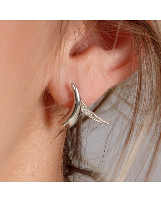 Lucy Quartermaine Metallic Solid Sterling Sycamore Kiss Studs