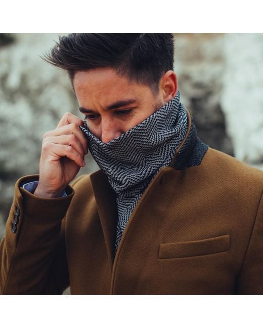 SEREN LONDON Gray Classic Scarf for men