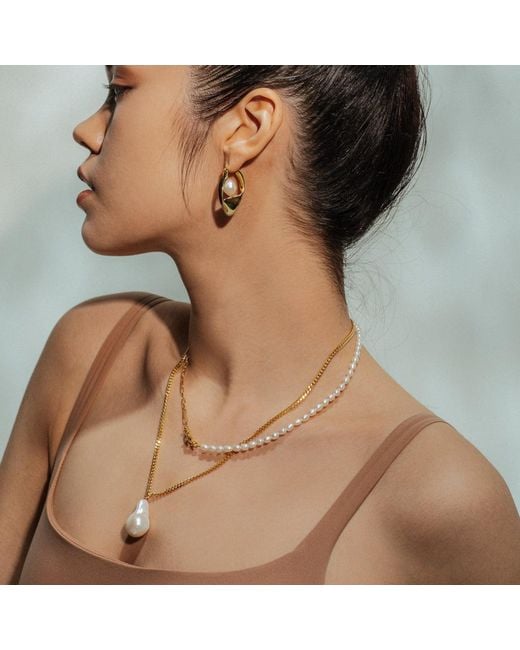 Lait & Lune Metallic Sonette Pearl Necklace