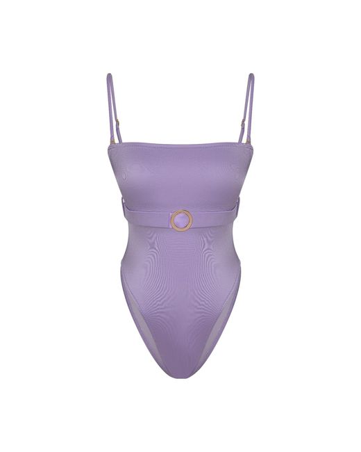 Mahogany Coast Swim Purple Dolce Belted Swimsuit