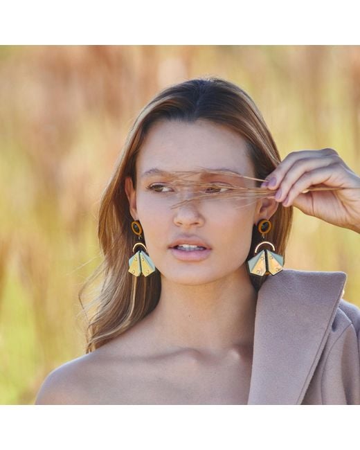 Gissa Bicalho Yellow Acrylic Handmade Earring Papaloti Mustard
