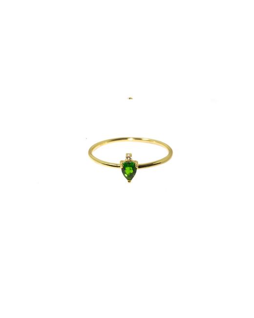 NASI SILVER Multicolor Pear Atarah Ring- Chrome Diopside & Topaz