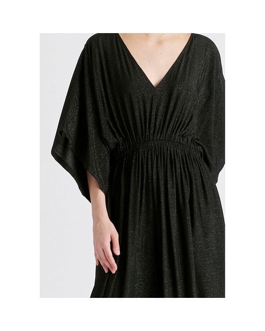 Paisie Black Sparkled Wide Leg Jumpsuit With Belt