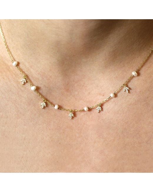 VicStoneNYC Fine Jewelry Metallic Pearl Dangle Charms Necklace