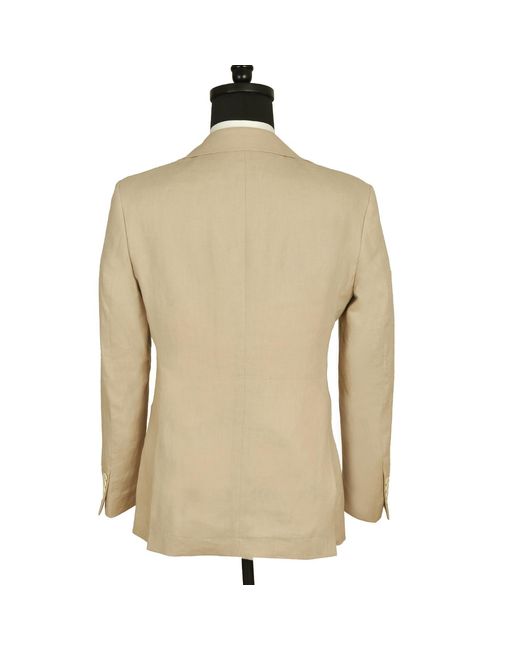 DAVID WEJ Natural Neutrals Hugo Linen Single Breasted Blazer for men