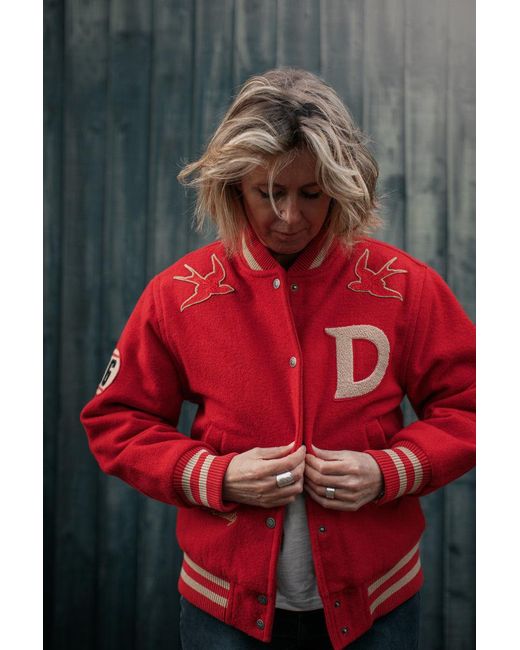 &SONS Trading Co Red Damsons Nancy Baseball Jacket Vintage