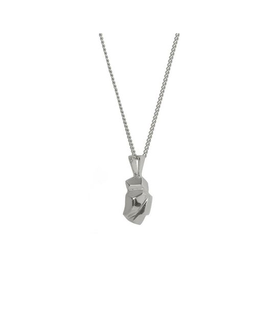 Edge Only Metallic Rock Pendant Sterling