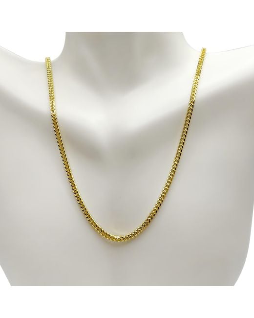 Kylie Harper Metallic Italian Box Franco Chain Necklace for men