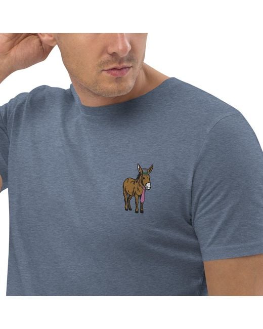 Anchor and Crew Blue Heather Smart Ass Actual Life Organic Cotton Embroidered T-Shirt for men