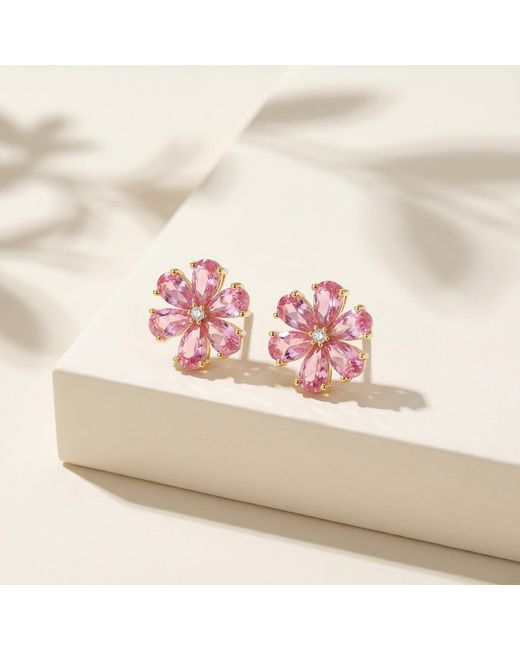 Kai Fine Jewelry Pink Solid Natural Tourmaline & Diamond Flora Earrings