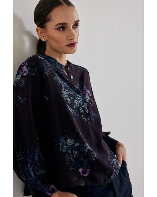 Lindsay Nicholas New York Blue Poet Blouse