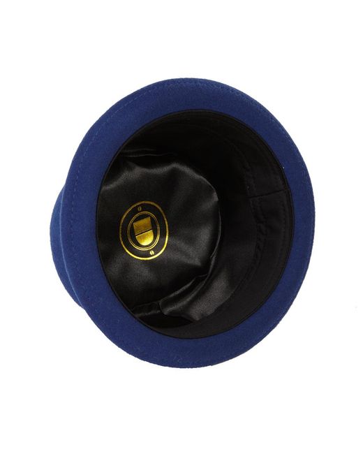 Dasmarca Hats Blue Jack Felt Skimpy Brim Short Brim Rude Boy Mod Style Porkpie Hat for men