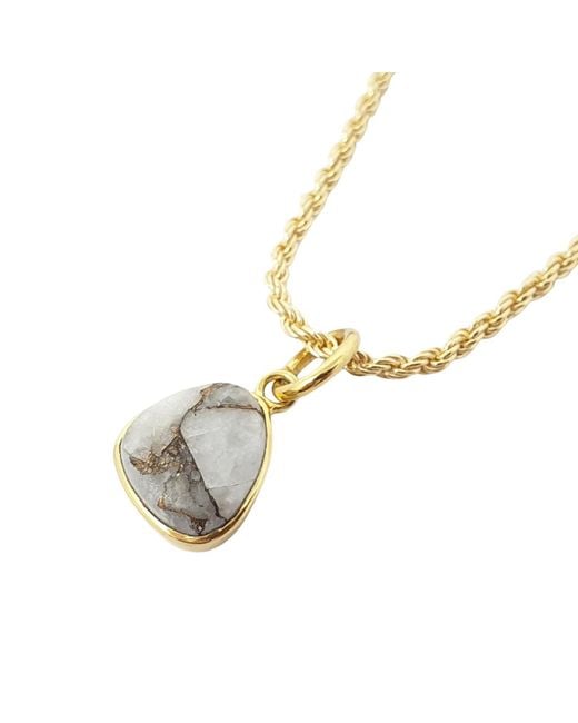 Harfi Metallic Statement Vermeil Plated Herkimer Diamond April Birthstone Rope Necklace