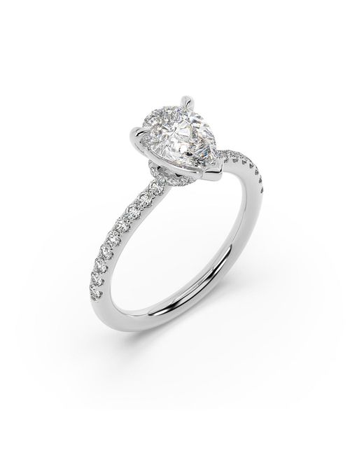 Artisan White Lab-Grown Diamond Pear-Shaped Cocktail Ring