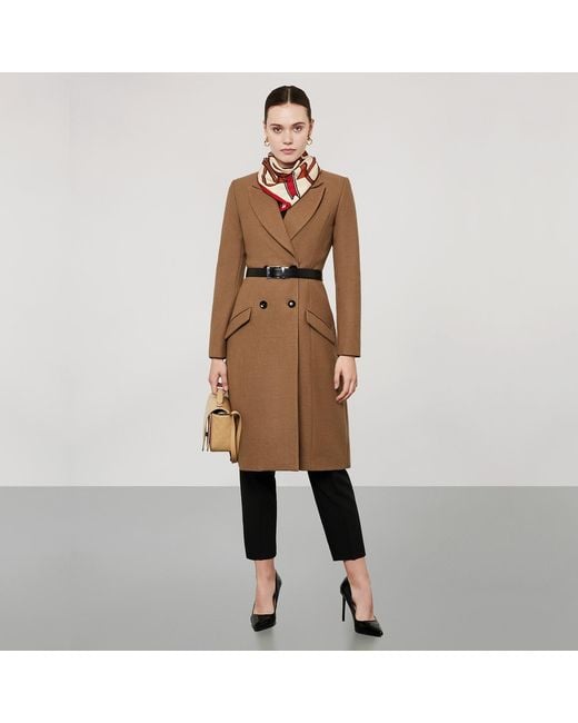 SEREN LONDON Brown Neutrals Classic Double-Breasted Coat