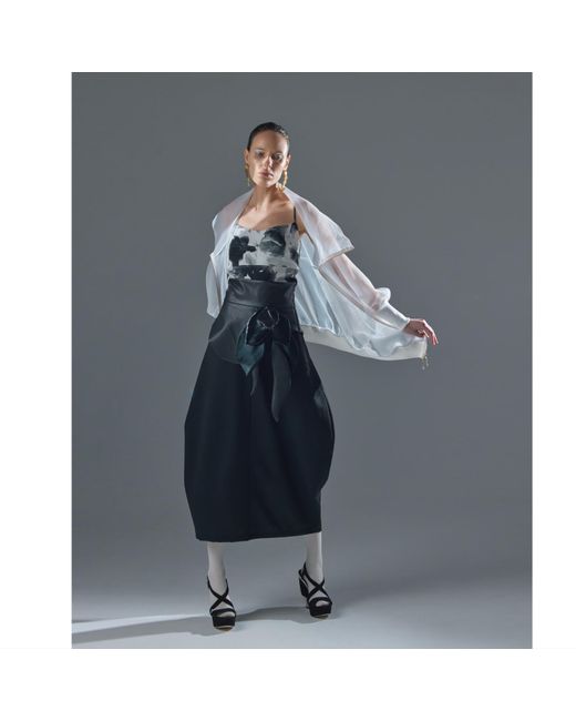 Julia Allert Black Designer Asymmetrical Faux Leather Belt