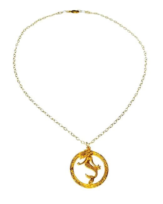 Lexi Jewelry Metallic Merrie The Mermaid Medium Coin Necklace