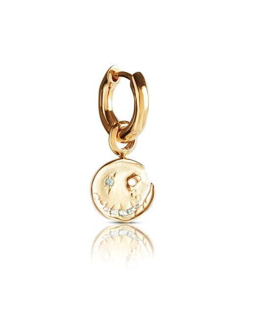 Kasun Metallic Smile Hoop Earrings – November – Topaz – Plated