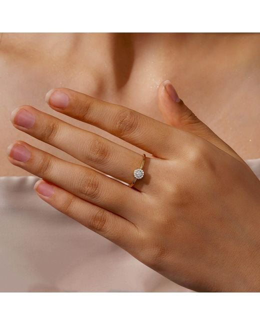 Diamonbliss Metallic Round Shapre Pave Dainty Band Ring, Platinum