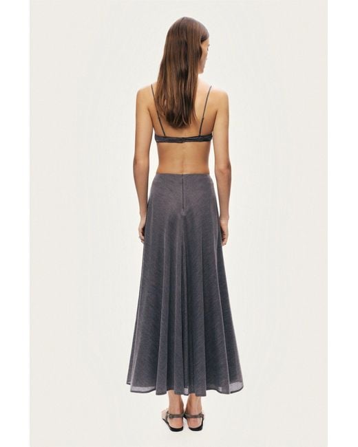 Nocturne Gray Flowing Midi Skirt