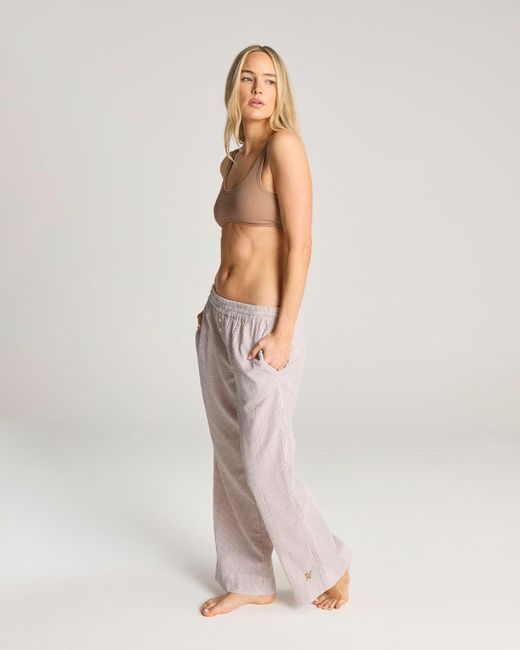 Nudea Pink Seersucker Button Trouser