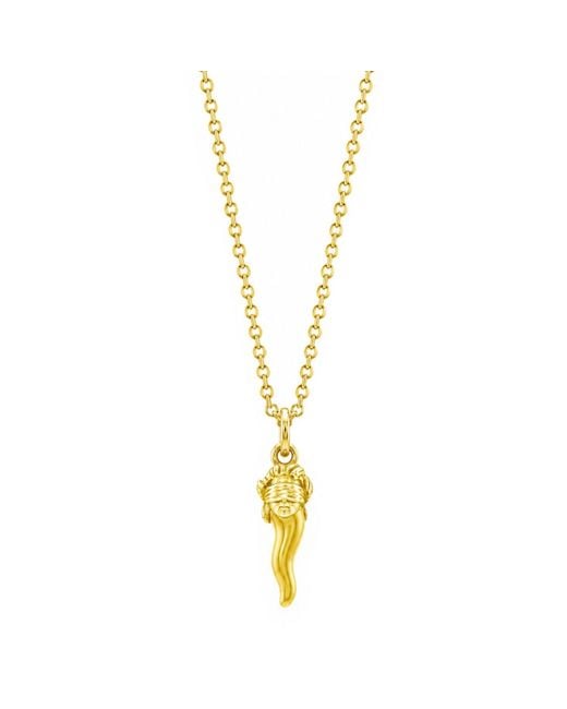 Unaloe Metallic Plated See No Evil Italian Horn Pendant Necklace