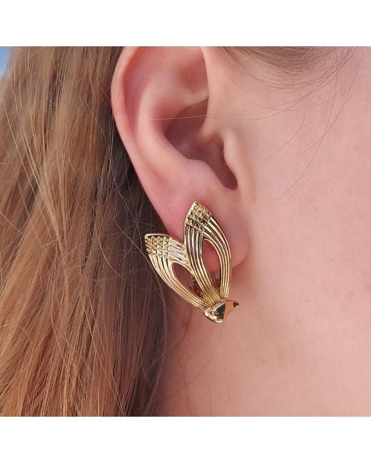 Grosse Metallic Wing Clip On Earrings, Series Victory