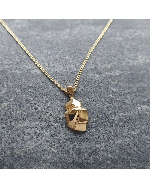 Edge Only Metallic Rock Pendant 18Ct Vermeil