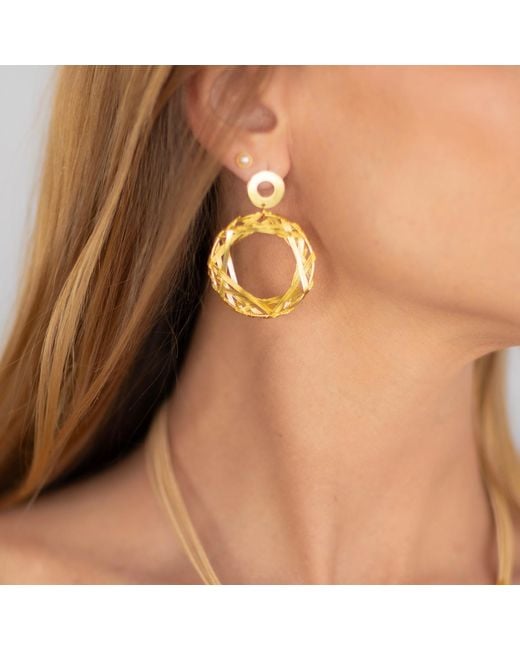 Nart Nature Making Art Metallic The Wheel Hand Twisted Wire Earrings