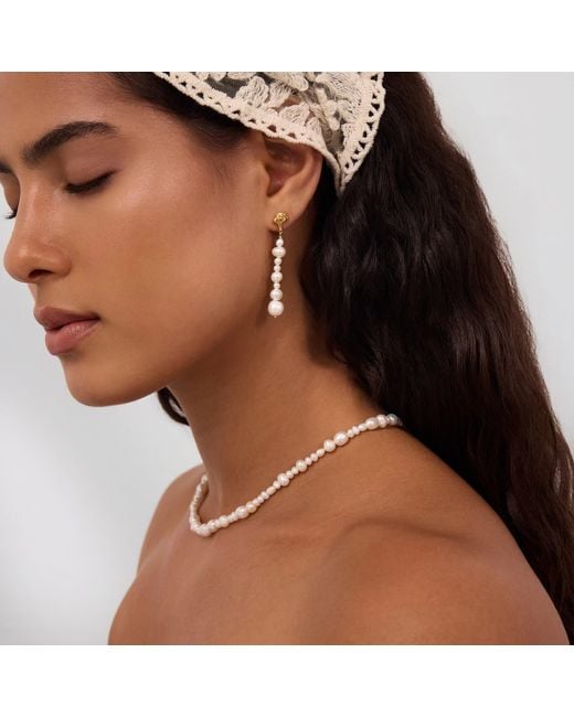 Vanhi Metallic Flora Multi Pearl Toggle Choker