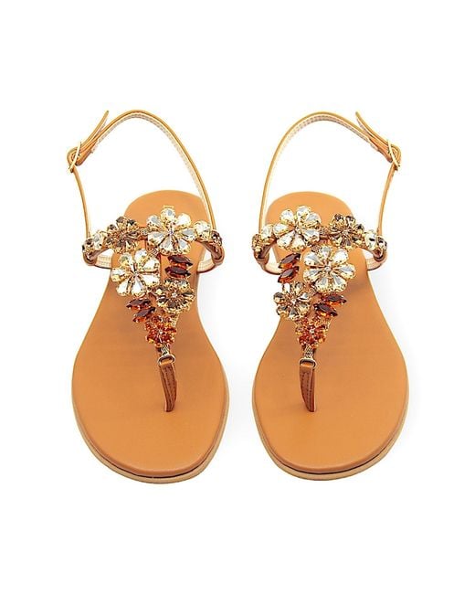 DAMAPREZIOSA Orange Gilda Topaz Crystal Jewel Sandal