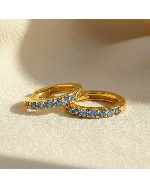 Harfi Metallic Topaz December Birthstone Small Huggie Earrings