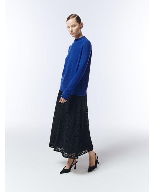 Sour Figs Blue Structured High-Neck Jumper