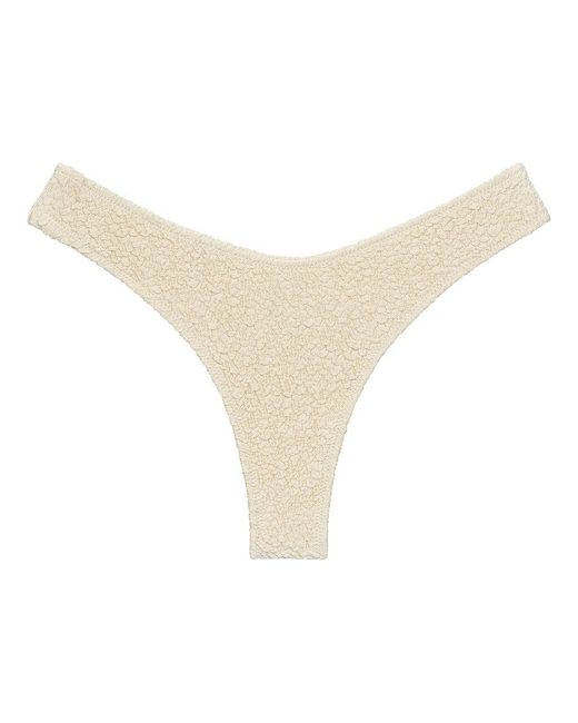 Montce Natural Neutrals Oat Texture Lulu Zig-Zag Stitch Bikini Bottom