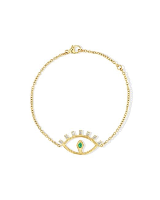 Jewelbird Metallic Emerald And Diamond Snake Eye Bracelet