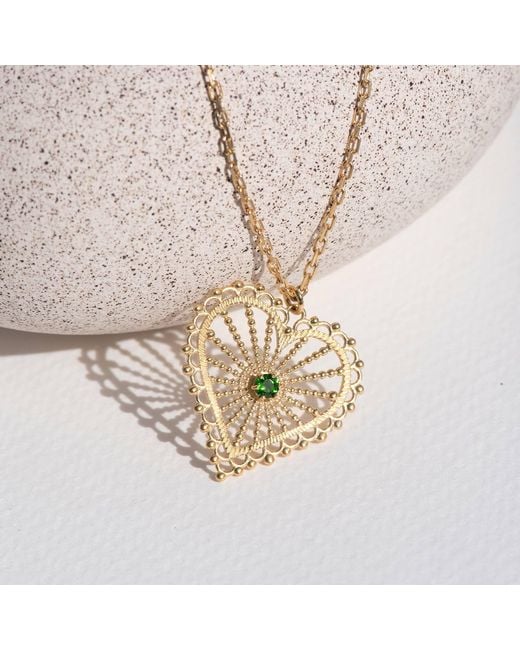 Zoe & Morgan Metallic Amor Necklace With Chrome Diopside