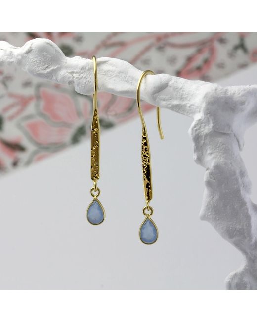 Isla Silver White Chalcedony Dream Drop Earrings
