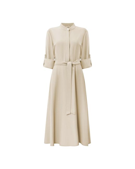 James Lakeland Natural Neutrals Cream Tie-Waist Midi Dress